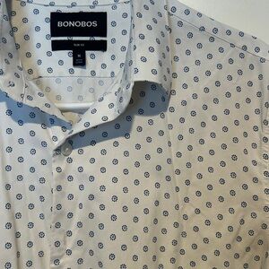 Bonobos Men's white and Blue Floral Shirt